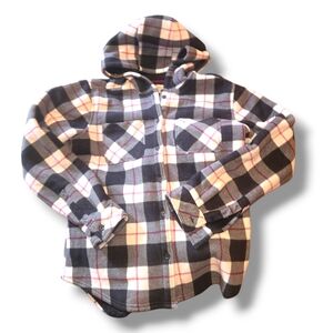 Boston traders fleece flannel jacket sherpa lined size medium